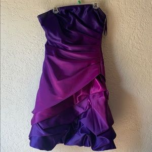 Purple Ombré Silk Homecoming Dress